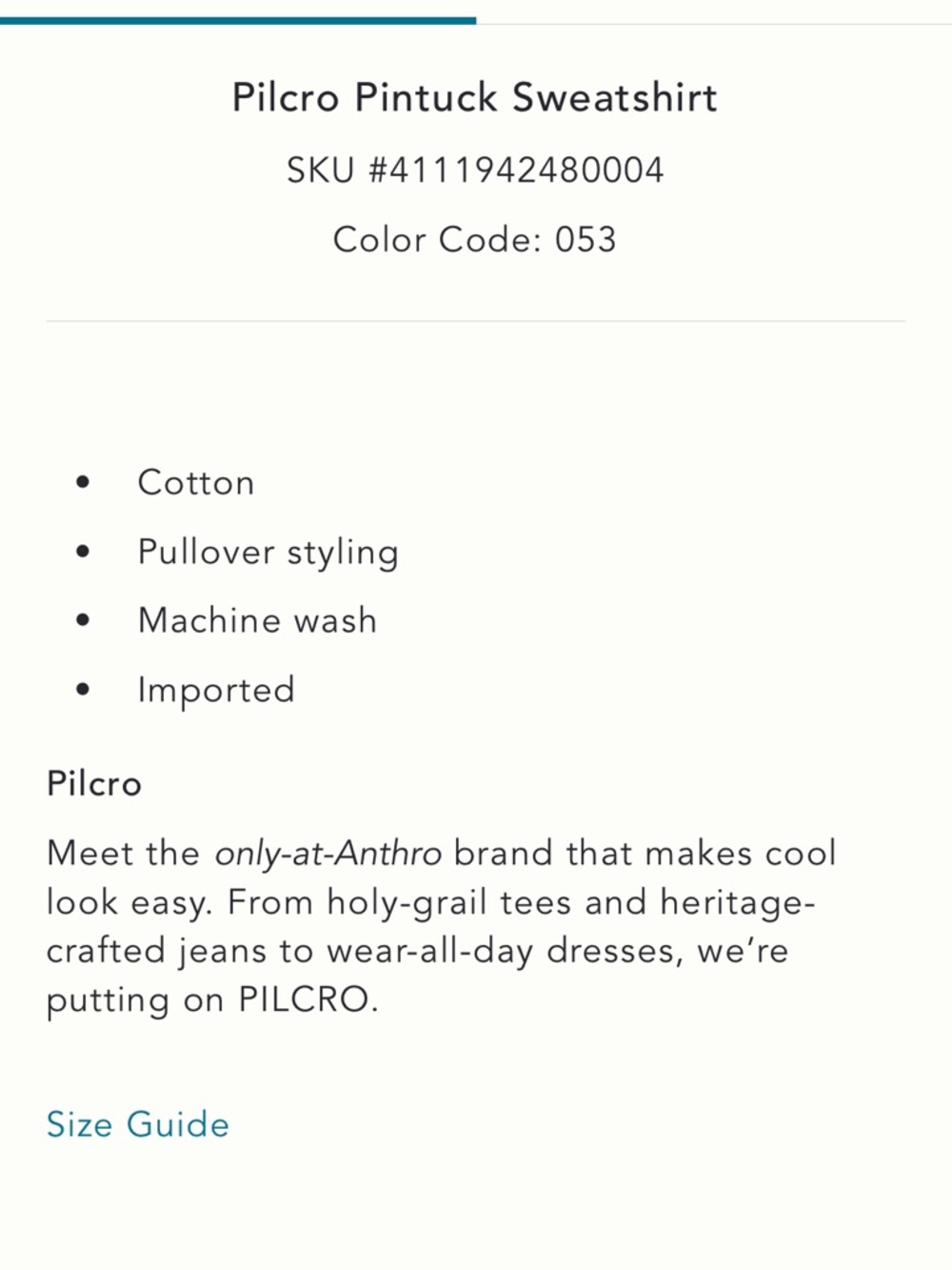 Anthropologie Pilcro Pintuck Sweatshirt - Picture 6 of 12